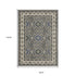 5' X 8' Blue And Gray Oriental Area Rug With Fringe